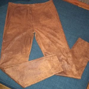Faux cowhide pants